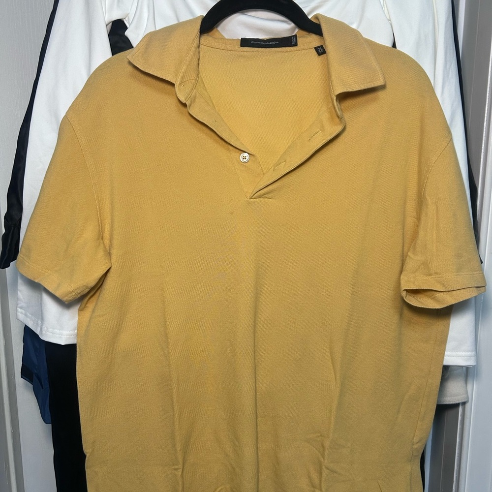 Ermenegildo Zegna Mustard Yellow Polo Shirt